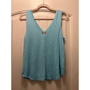 Bordeaux Women’s Sleeveless V-Neck Soft Summer‎ Pullover Tank Top Size S Blue
